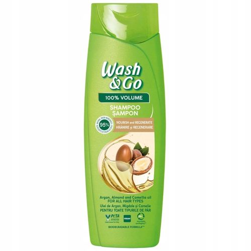 Wash&Go Szampon Argan, Migdał I Olejek Kameliowy Odżywia I Regeneruje 360Ml na Arena.pl