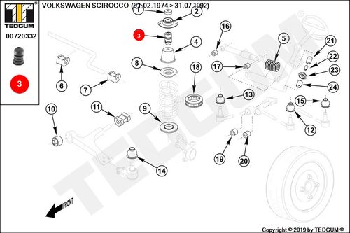 VW SCIROCCO ODBOJNIK AMORTYZATORA PRZÓD 77-92 na Arena.pl