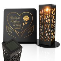 Znicz Solarny Wieczny LED Dekoracja z Personalizacją na Dzień Babci Dziadka