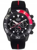 MĘSKI ZEGAREK LORUS RT347JX9 CZARNY NA PASKU CHRONOGRAF NEOBRITE SPORTOWY