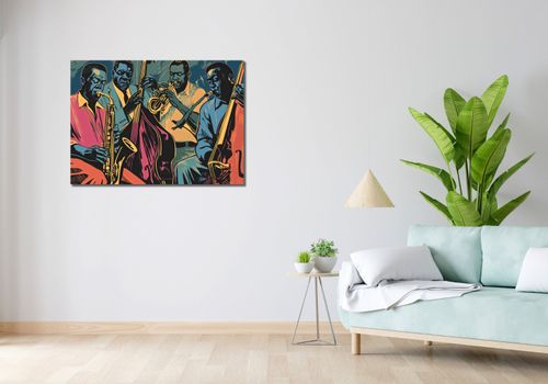 Obraz 100x70cm Jazzmani w Gazie na Arena.pl