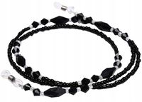 Damski Łańcuszek Do Okularów Czarny Złoty Ozdobny