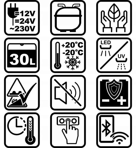 30L lodówka zamrażarka -20°C 12V/24V|230V bluetooth samochodowa sprężarkowa na Arena.pl