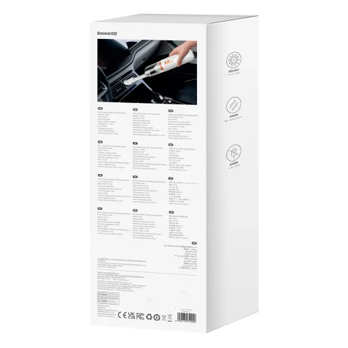 odkurzacz samochodowy 6000pa 80w baseus a2pro - biały na Arena.pl