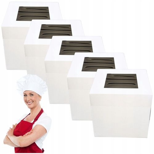 Pudełko Karton na TORT z Okienkiem 5 szt. 25x25x25 na Arena.pl