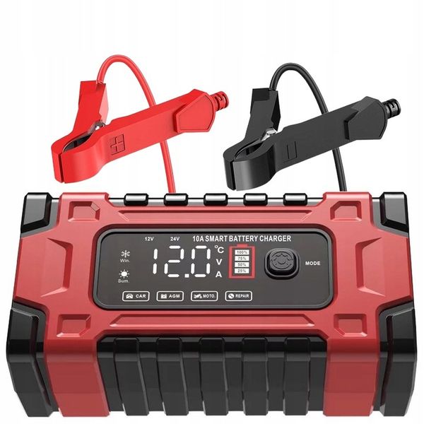 AUTOMATYCZNY INTELIGENTNY PROSTOWNIK ŁADOWARKA DO AKUMULATORA 12V 24V 10A zdjęcie 3