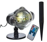 projektor led śnieżynki zimny biały pilot zewnętrzny dekoracja świąteczna