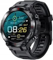 Smartwatch zegarek męski wodoszczelny GPS MILITARNY PULS MENU PL Czarny