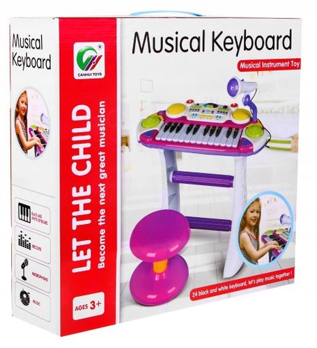 Keyboard pianinko mikrofon stołek na Arena.pl