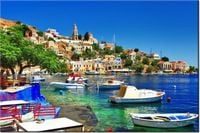 100 70CM OBRAZ PŁÓTNO WAKACJE WYSPIE SIMI PŁÓTNO RAMA