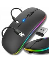 MYSZKA BEZPRZEWODOWA DO LAPTOPA KOMPUTERA PODŚWIETLANA RGB CICHA AKUMULATOR