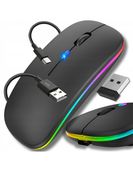 MYSZKA BEZPRZEWODOWA DO LAPTOPA KOMPUTERA PODŚWIETLANA RGB CICHA AKUMULATOR