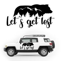 NAKLEJKA NA BOK AUTA dekoracyjna wodoodporna niedźwiedź KAMPER auto 100cm