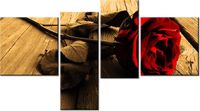 100 55CM OBRAZ 4 ELEM RÓŻA SEPII PŁÓTNO DRUK