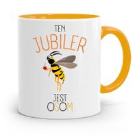 Dla Jubilera Kubek Żółty Ten Jubiler Jest Osom Z Nadrukiem Ze Zdjęciem