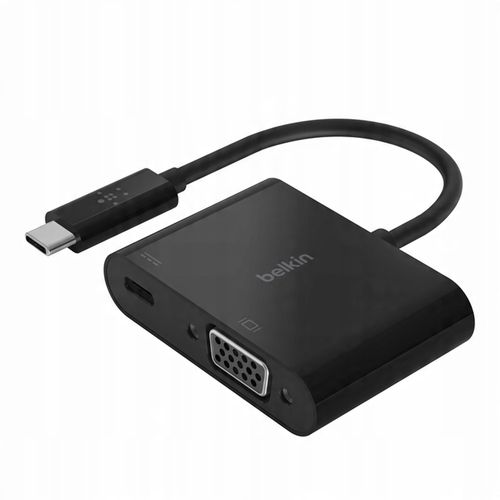 Adapter USB-C - wyjście obrazu VGA + zasilanie PD 60W Belkin AVC001BTBK na Arena.pl