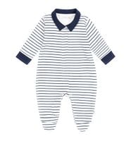 Pajac bawełniany z kołnierzykiem w paski 56