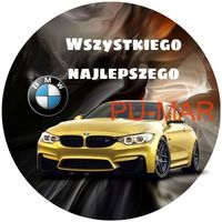Opłatek na tort Urodziny BMW Auto Samochód Logo Tekst Gratis