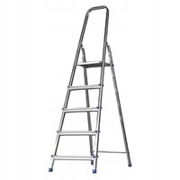 2 x DRABINA ALUMINIOWA WOLNOSTOJĄCA 164CM 4 STOPNIE PODEST