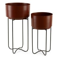 Donica osłonka metalowa x2 komplet brązowa
