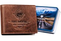 skórzany portfel męski z ozdobnym tłoczeniem - peterson