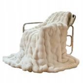 MIĘKKI KOC KOCE NARZUTA NA ŁÓŻKO PLED COZYGLAM Biały