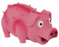 Zabawka dla psa gryzak różowa lateksowa świnka z piszczałką 10cm UNIQ PETS