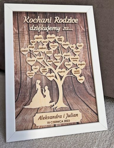 PODZIĘKOWANIE dla RODZICÓW PREZENT obraz 3D na Arena.pl
