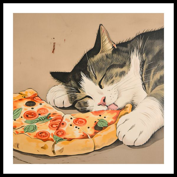 Plakat 70x70cm Pizza Dla Kota zdjęcie 3