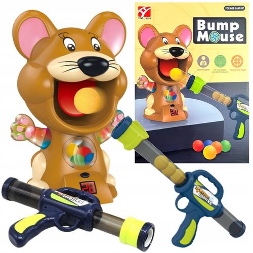 GRA ZRĘCZNOŚCIOWA MYSZ STRZELANIE DO CELU PISTOLET KULKI PREZENT DLA DZIECI na Arena.pl