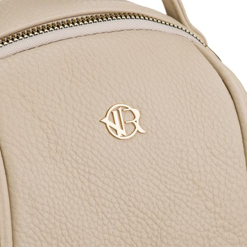 mały plecak damski ze skóry ekologicznej w jasnobeżowym kolorze - rovicky na Arena.pl