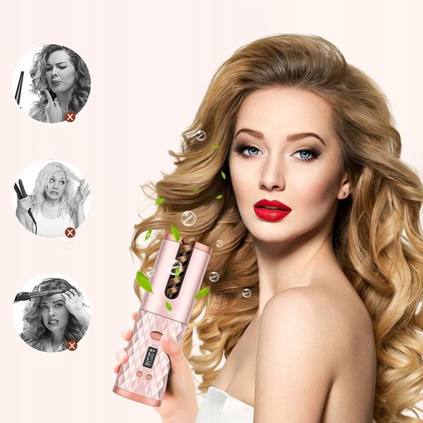 CERAMICZNA Lokówka automatyczna do włosów OBROTOWA fale loki 3000 mAh timer zdjęcie 8