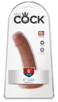 king cock model 15 cm z przyssawką, ciemny odcień skory