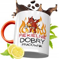 Kubek Pomarańczowy Dla Pracownika Prezent Z Nadrukiem Ze Zdjęciem