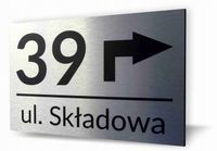 Tabliczka ADRESOWA ALUMINIOWA ZE STRZAŁKĄ Numer