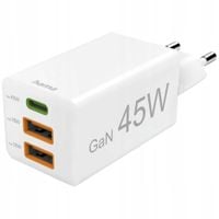 Ładowarka sieciowa uniwersalna Hama mini 45W GaN QC Biała