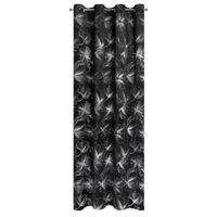Zasłona na przelotkach z nadrukiem STELLA 140x250 czarna + srebrna