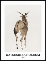 Plakat 60x80cm Design Deer, Hokusai Vintage do Salonu