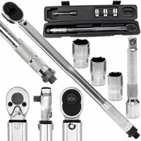 KLUCZ DYNAMOMETRYCZNY 1/2" 28-210NM + 3 CHROMOWANE NASADKI 17 19 21mm