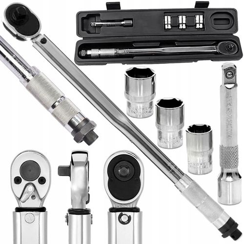 KLUCZ DYNAMOMETRYCZNY 1/2" 28-210NM + 3 CHROMOWANE NASADKI 17 19 21mm na Arena.pl