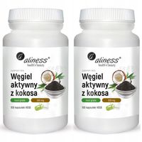 WĘGIEL AKTYWNY Z KOKOSA 2x 100 kapsułek BIEGUNKI WZDĘCIA ZAPARCIA TRAWIENIE