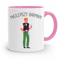 Kubek Różowy Dla Barmana Najlepszy Barman Prezent Z Nadrukiem Ze Zdjęciem