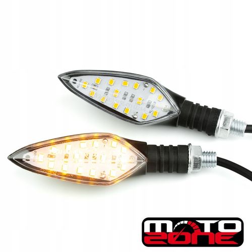 Kierunkowskazy LED 15 diod M10 homologacja czarne na Arena.pl