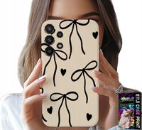 ETUI DO SAMSUNG GALAXY A32 5G - BEŻOWE KOKARDKI WSTĄŻKA MODNE WZORY