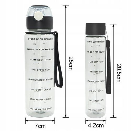 Butelka Na Wodę Bidon z Miarką Ze Słomką Na Siłownie Fitness 700ml + Gratis na Arena.pl