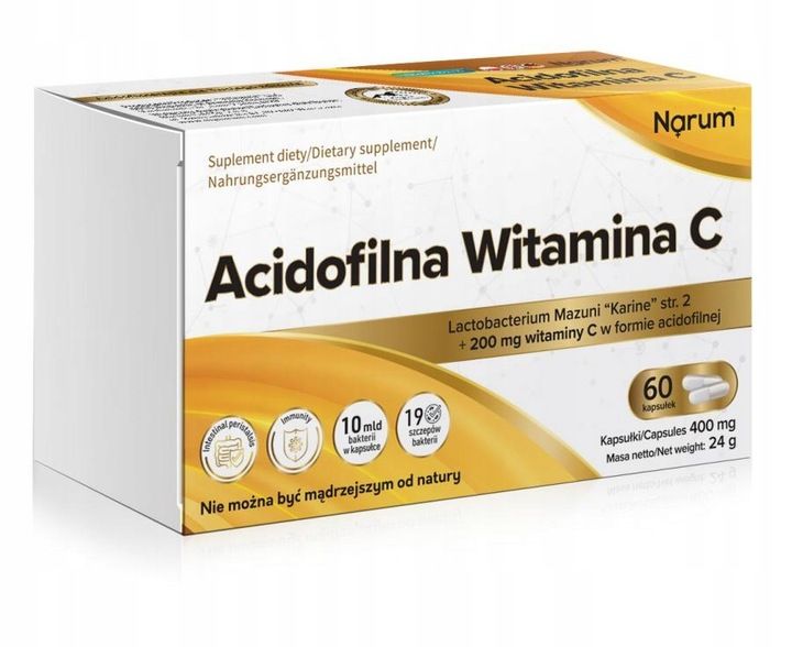Narum Acidofilna Witamina C 400 mg, 60 kapsułek zdjęcie 1