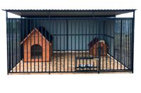 Kojec dla Psów 3x3m - Drewniana podłoga - ściany zabudowane blachą GP386