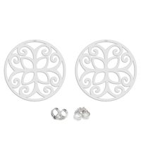 Srebrne Kolczyki Koło Kółka Rozety Ażurowe Srebro 925