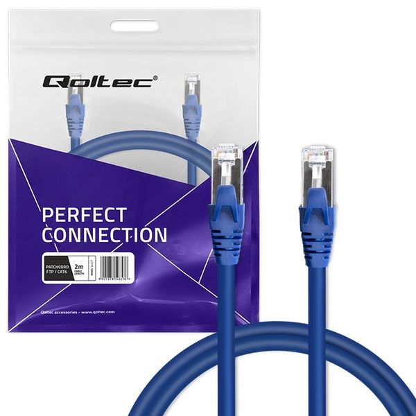 Qoltec Kabel Patchcord FTP CAT6 2xRJ-45 2m High speed Gold Ekranowany zdjęcie 5