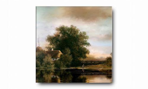 OBRAZ NA PŁÓTNIE 110 Wieś 40x40cm na Arena.pl